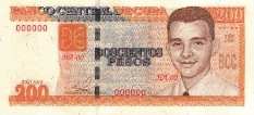 Billete de 200 pesos cubanos